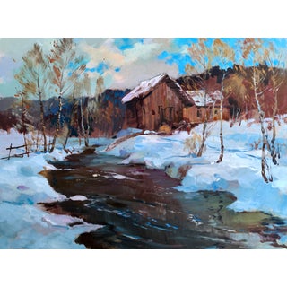 Oil Painting After the Night Snowstorm Yuriy Suprunchuk For Sale