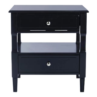 Two Drawer Nightstand in Navy For Sale