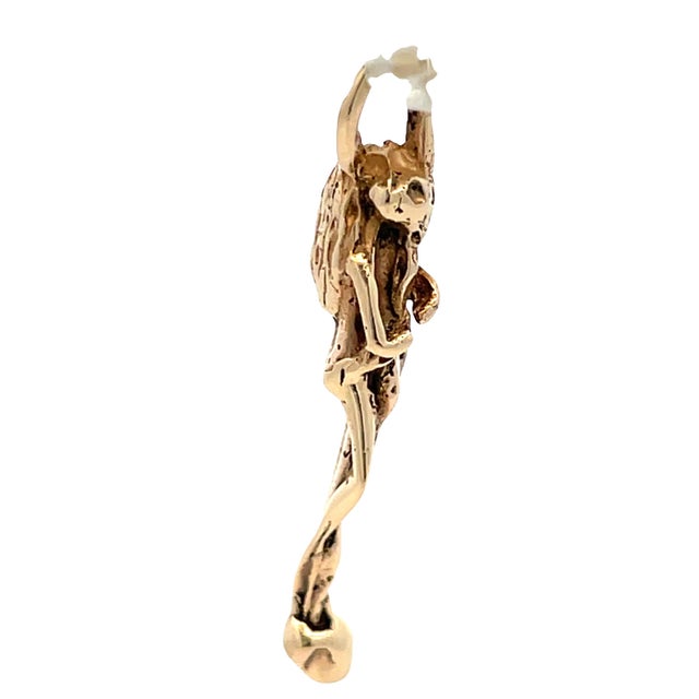 Mid 20th Century 14k Yellow Gold Bold Erotica Lovers Figural Vintage Pendant For Sale - Image 5 of 5