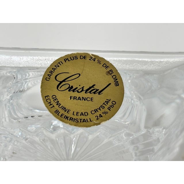 Metal Vintage Cristal France 24% Lead Crystal Square Individual Ashtray Candle Holder For Sale - Image 7 of 7