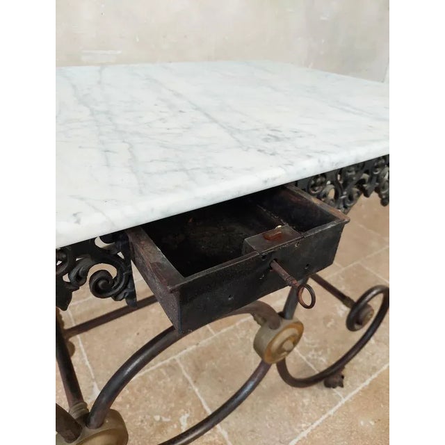 Metal Antique Early 20th Century Butchers Table For Sale - Image 7 of 11