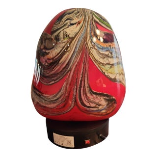​ Rollin Karg '1994' Signed Studio Art Glass Vase – 12" Heavy Gauge, 9.9 LBS For Sale