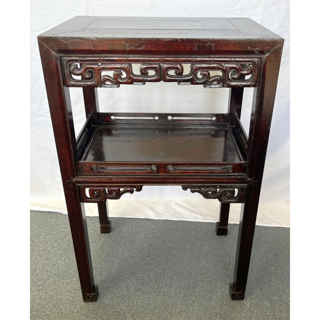 Antique Asian Carved Rosewood Side Table Chairish