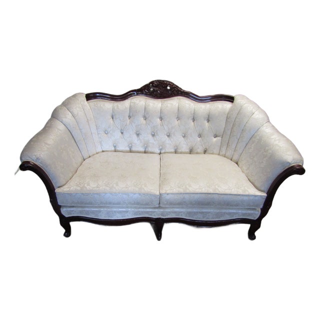 Harris Furniture Mahogany Framed French Style Loveseat For Sale