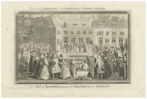 Portlock, Baptism Ceremony of Rijnsburg Collegiants, Germany, Engraving, 1790
