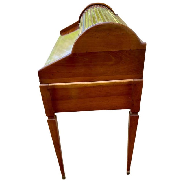 Louis XVI Roll-Top Desk in Cherry Wood, 1950s For Sale - Image 4 of 9
