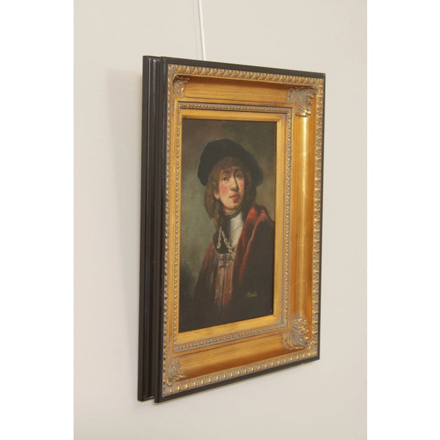 Portraiture Early 21st Century Self Portrait Oil Painting After Rembrandt, Signed 'Nichlos' For Sale - Image 3 of 12