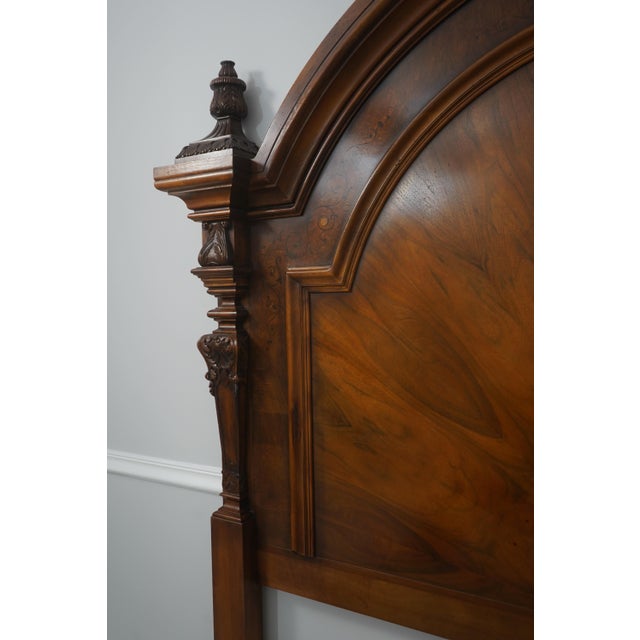 Henredon King Size Victorian Style Walnut Bed For Sale - Image 10 of 18