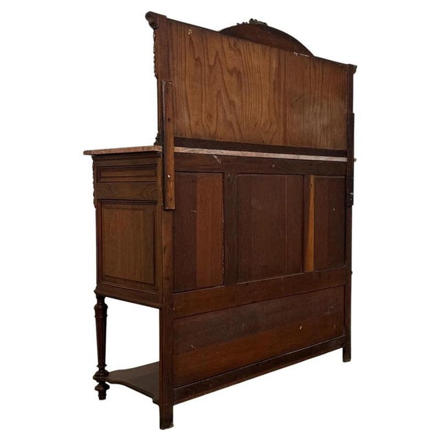 19th Century Antique French Marble-Top Cabinets with Mirrors, Set of 2 For Sale - Image 12 of 17