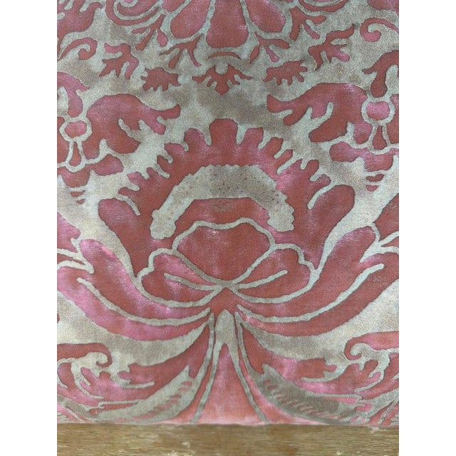 Modern Pair of Authentic Fortuny Textile Pillows With Velvet Backs For Sale - Image 3 of 8