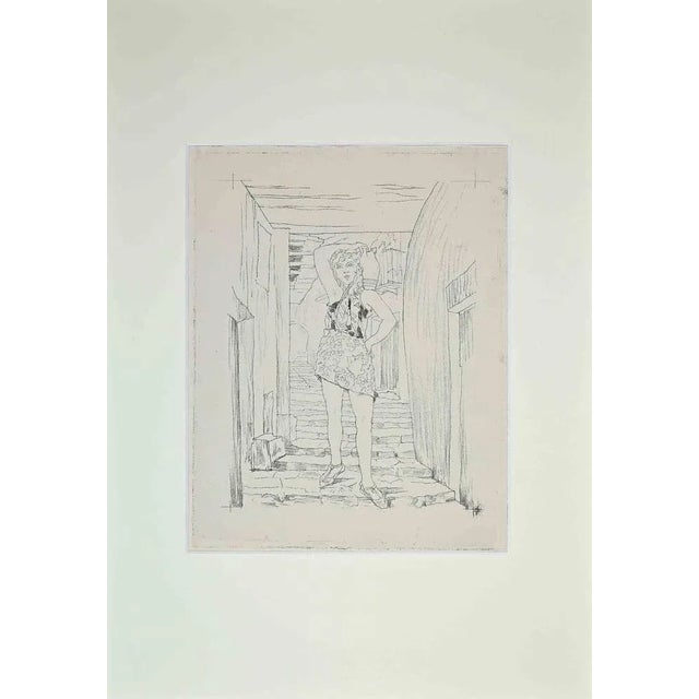 For Herodias of G. Florent is an original etching realized by Edouard Chimot in 1936. The artwork is an etching, artist...