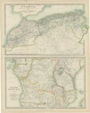 Antique Map of N.W. Africa & Central Africa by Johnston, 1909