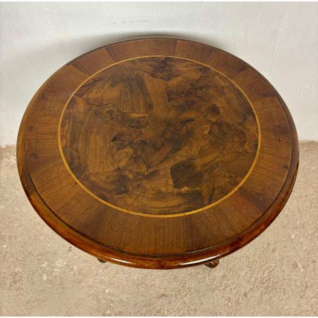 1930s Round Occasional Table With Inlaid Top, 1930s For Sale - Image 5 of 8