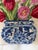 Beautiful square wool hooked throw pillow featuring potted tree in blue and white chinoiserie planter 100% wool hooked and...