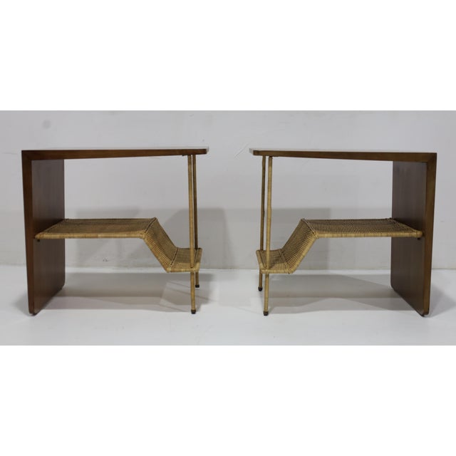 McGuire Pair of McGuire "Dornick" Side Tables or Nightstands For Sale - Image 4 of 9