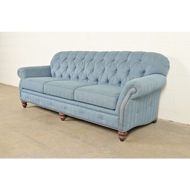 American Smith Brothers Traditional Roll Arm Tufted Sofa For Sale - Image 3 of 13