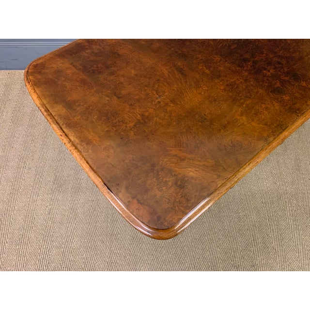 Victorian Burr Walnut Library Table by W. J. Mansell, 1865 For Sale - Image 16 of 18