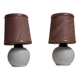 Porcelain Bedside Lamps, 1980s, Set of 2 For Sale