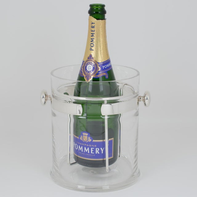 Silver Plate and Crystal Champagne, Wine Ice Bucket by Pm Italy For Sale - Image 12 of 13