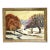 1980 Mary Dutiel Winter Scene Primitive Oil Painting on Canvas Board, Framed For Sale