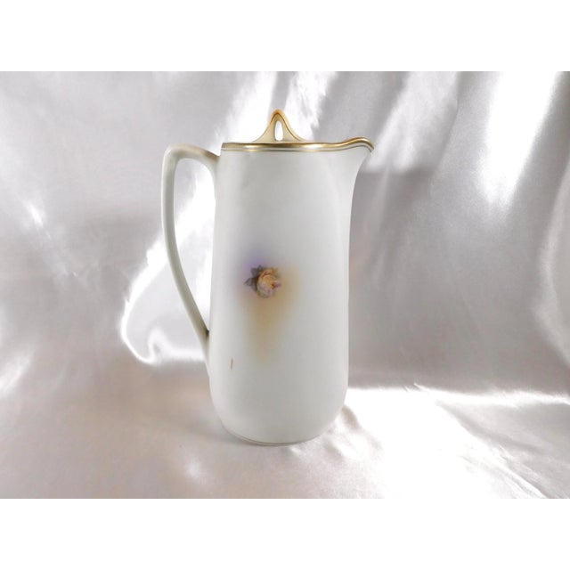 1940s 1940s Peach Floral Coffee Pot From Germany For Sale - Image 5 of 6