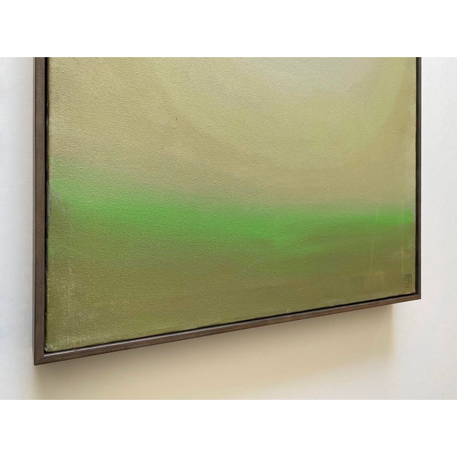 Olive Julius Shaier Vintage 1991 " Provincetown Moon Seascape " Original Signed Modernist Framed Abstract Expressionist Oil Painting For Sale - Image 8 of 17