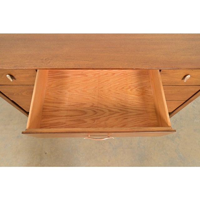 Wood John Van Koert for Drexel Profile Mid-Century Modern Sculpted Walnut Dresser or Credenza, 1961 For Sale - Image 7 of 17