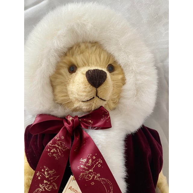 Vintage 1996 Mohair Hermann-Coburg Annual Christmas Bear - Limited Edition German Mohair Teddy Bear With Growler, Tags Included Excellent Condition For Sale - Image 13 of 14