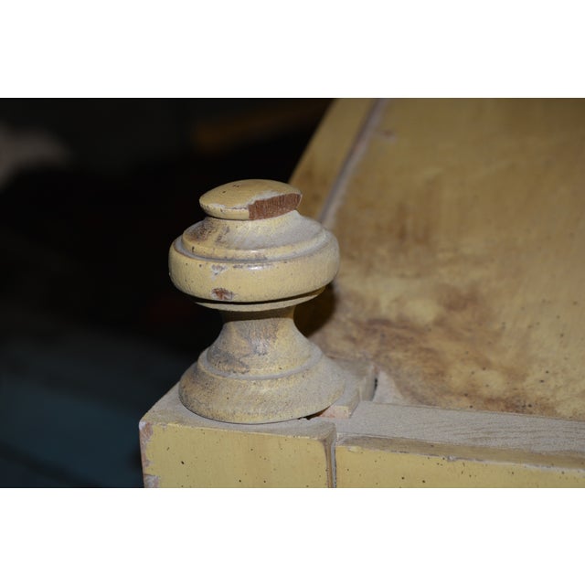 Wood Vintage Attributed to Dixie Furniture French Provincial Style Yellow Double Door Cabinet / Bookcase For Sale - Image 7 of 18