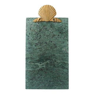 Green Marble and Brass Cutting Board For Sale