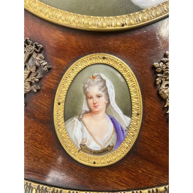 19th C French Louis XVI Mahogany & Bronze W Sèvres Style Portraits Salon Table For Sale In New York - Image 6 of 18