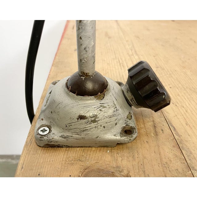 Large Industrial Grey Workshop Table Lamp, 1960s For Sale - Image 14 of 18