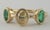 Green 18k Gold Ring With 0.5ct Natural Oval Diamond and 0.81ct Oval Emeralds, New, Size 6.5 For Sale - Image 8 of 8