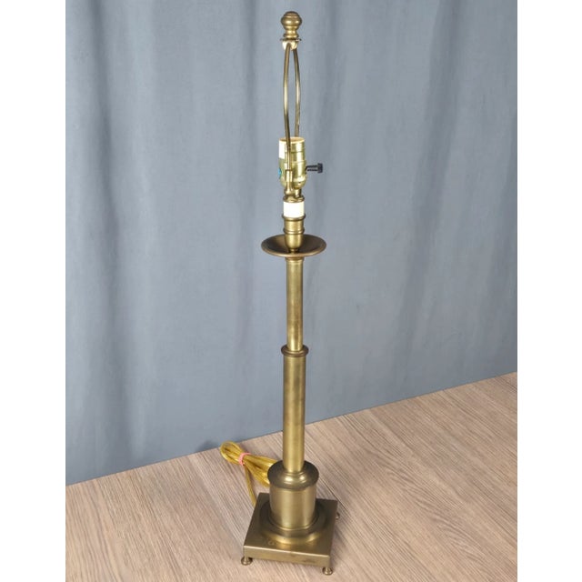Ethan Allen 1990s Ethan Allen Adjustable "Telescope" Brass Table Lamp For Sale - Image 4 of 13