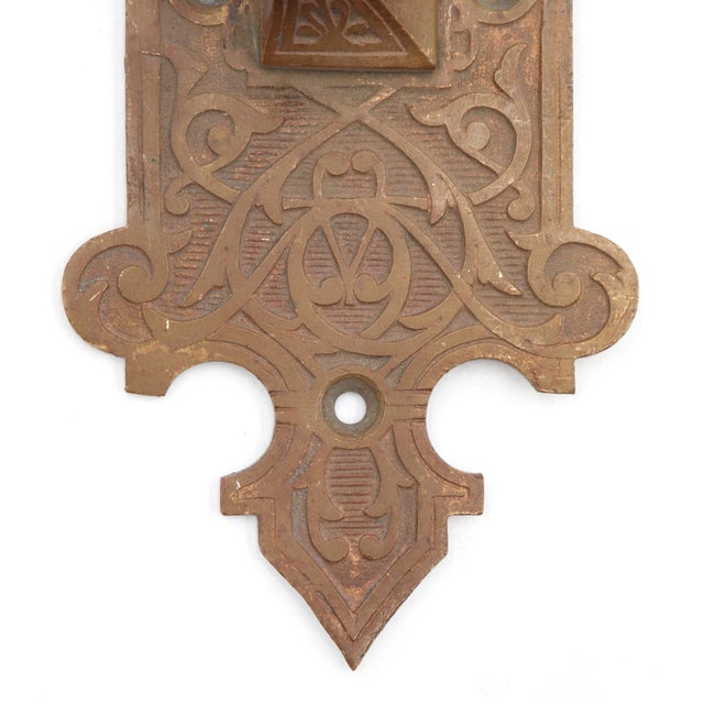 Early 20th Century Antique 12.125 In. Bronze Victorian Door Pull For Sale - Image 5 of 8