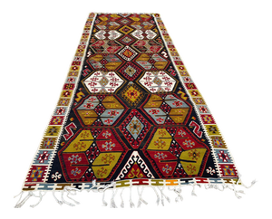 Vintage Nomad Sivas Kilim Rug- 5′ × 13′4″