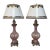 Mid 20th Century Murano Barovier & Toso Style Pink Bullicante Glass Table Lamps - a Pair For Sale
