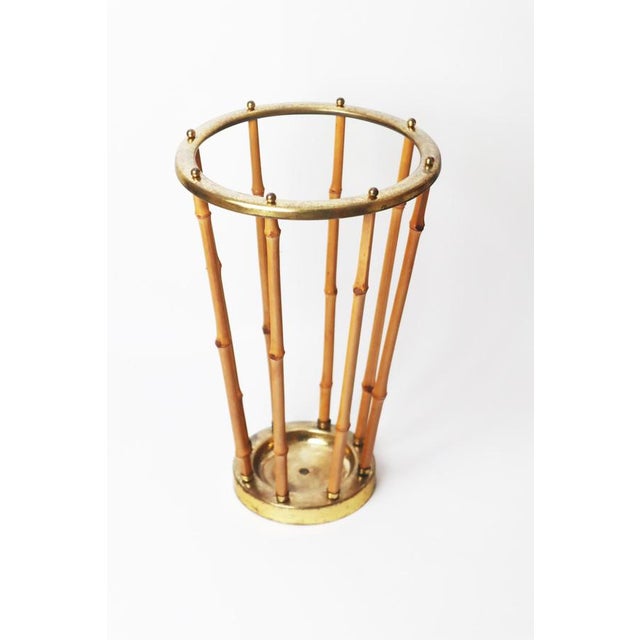 Umbrella Stand in Bamboo and Brass, 1960s For Sale - Image 11 of 15