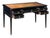 French Louis XVI Ebonized Writing Table or Desk With Embossed Leather Top From France For Sale - Image 3 of 15
