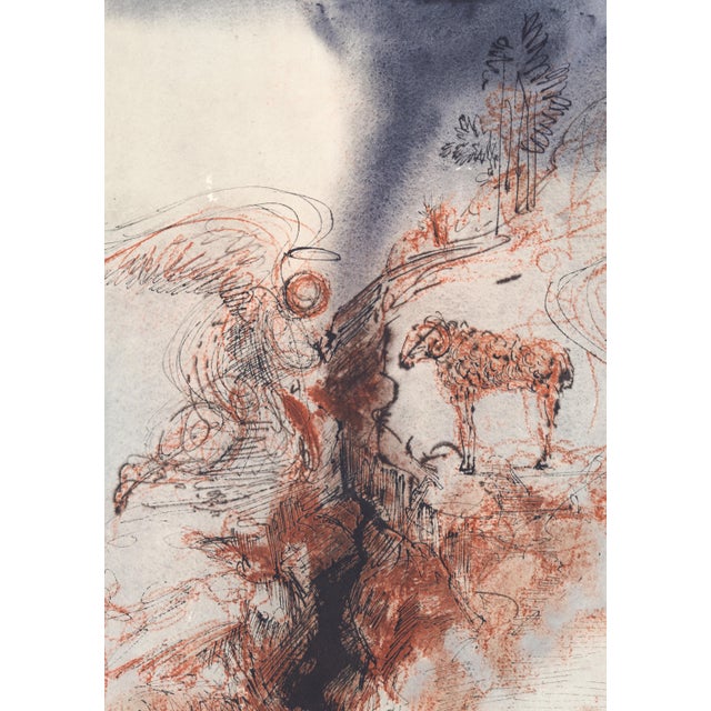 Color lithograph "Hircus Caprarum Super Faciem Terrae" (Male Goat Over the Face of the Earth, Daniel 8) from Salvador...