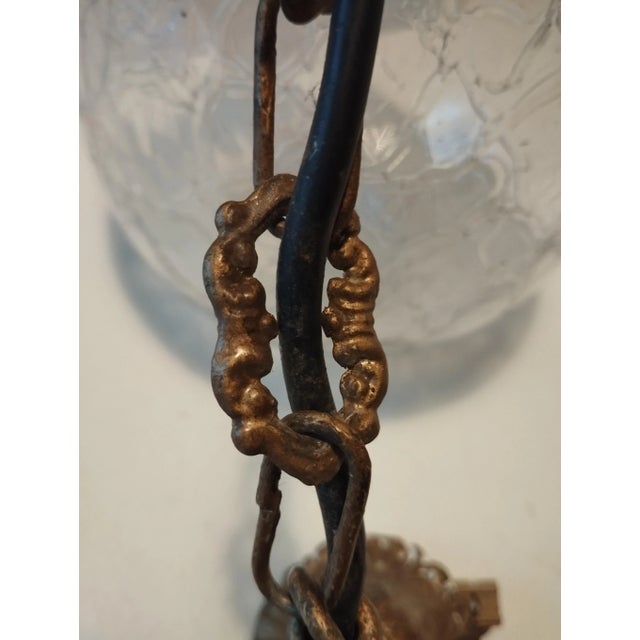 1950s Vintage Venetian Pendant Lamps with Ice Glass, 1950s, Set of 2 For Sale - Image 5 of 7