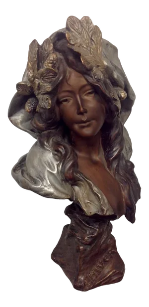 1899 Polychrome Sculpture by Blasche l'Hiver