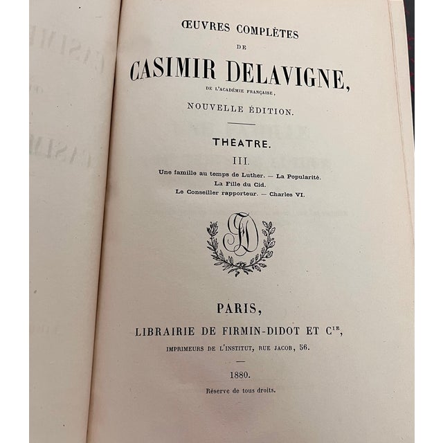 Antique French Red Leather Bound Books - Set of 3 For Sale - Image 13 of 18