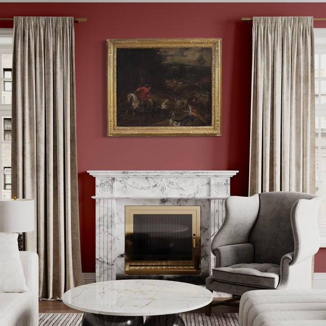 Italian Artist, Deer Hunting Scene, 1770, Oil on Canvas, Framed For Sale - Image 15 of 16