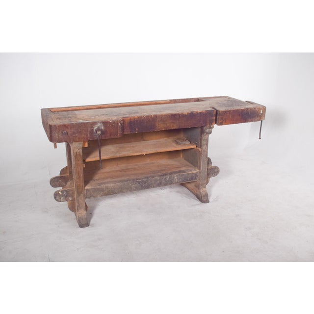 Portuguese Woodworkers Workbench, 1950s For Sale - Image 4 of 9