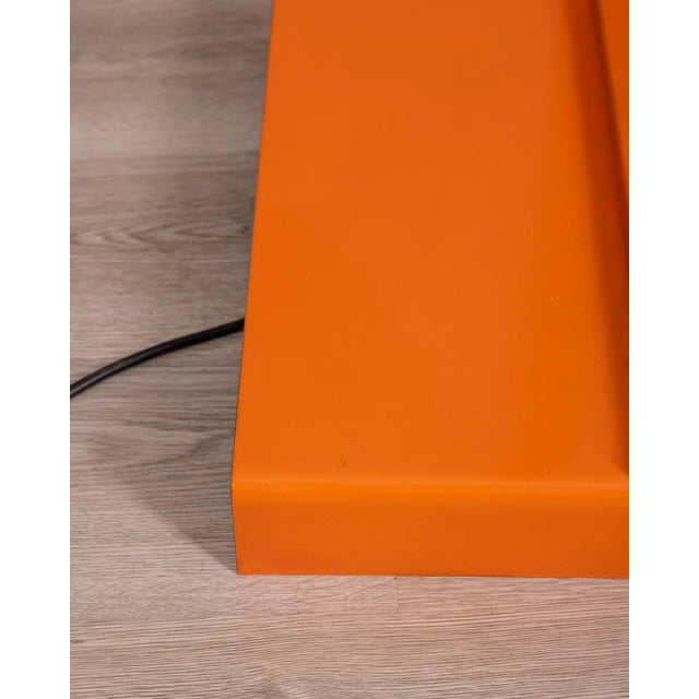 Vintage Space Age Italian Orange Metal and Acrylic Glass Floor Lamp, 1970s For Sale - Image 13 of 15