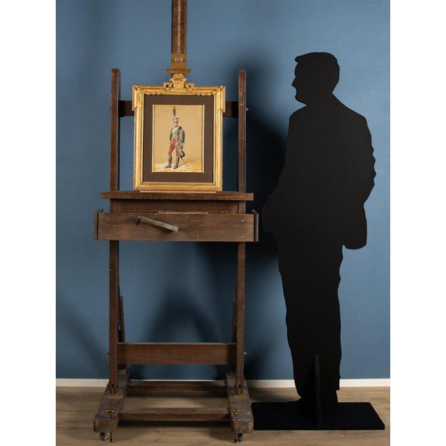 An elegant watercolor depicting a hussar of the Kingdom of Naples, signed Emmanuel Grammont (1862-?), dating back to the...