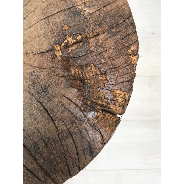 Antique Primitive Butcher's Block in Raw Wood For Sale - Image 18 of 18