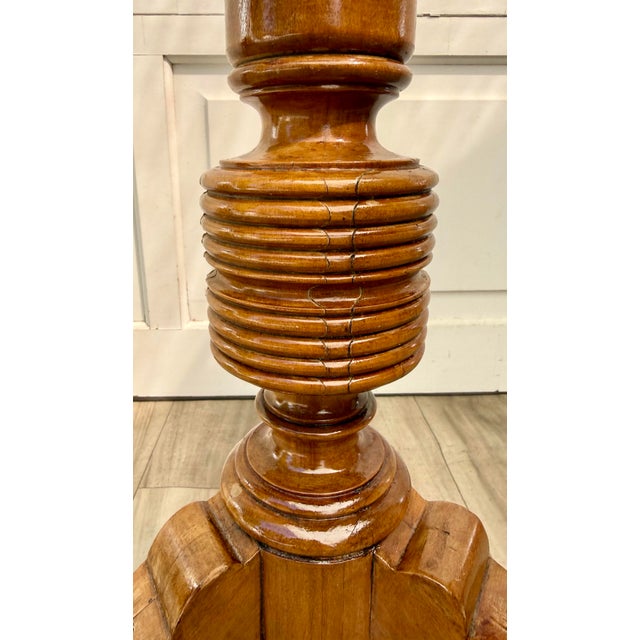 Antique Turned Wood Cheval Dressing Shaving Mirror With Pedestal Shelf For Sale - Image 9 of 14