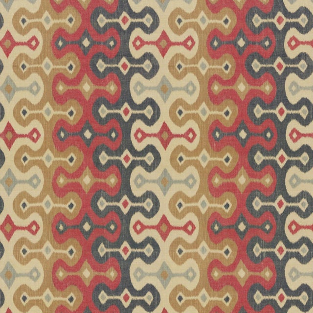 Contemporary Schumacher X Martyn Lawrence Bullard Darya Ikat Sidewall Wallpaper in Spice For Sale - Image 3 of 3